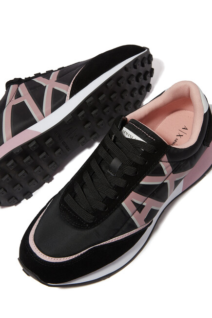 AX Logo Faux Leather Sneakers